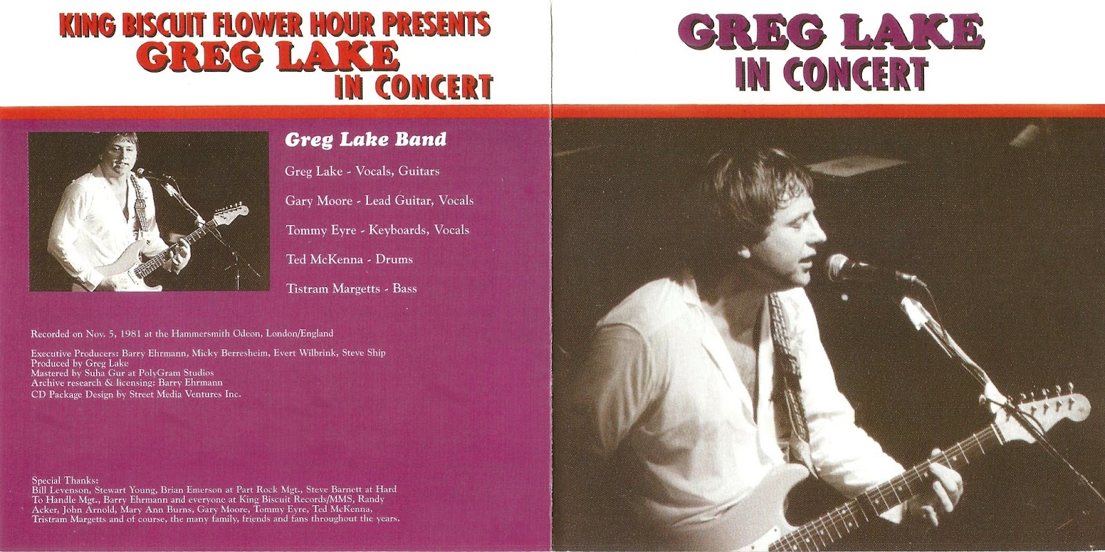 1995 In Concert. The King Biscuit Flower Hour - Greg Lake 
